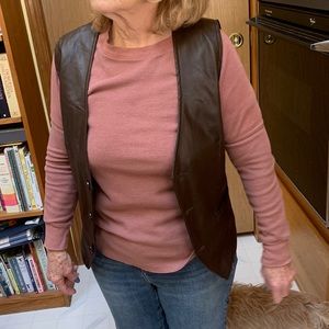 Women’s faux leather vest.